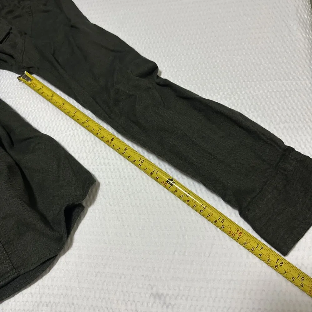 Alesbury Canvas Button Up Slim Lined Shirt Men's Medium Green Size Small